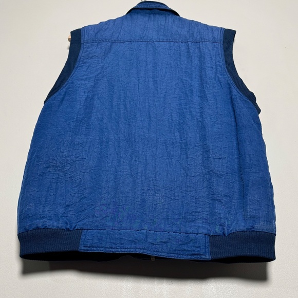 Vintage Demoiselle Famous Sports Wear Utility Full Zip Blue Vest Sz L - Picture 8 of 8